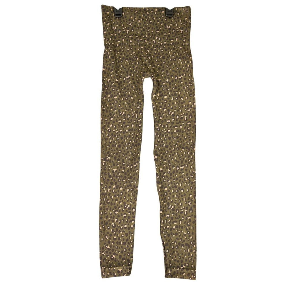 Spanx Leopard Print Leggings Womens S High Waisted Seamless Tummy Control Yoga